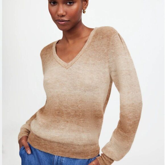 Madewell  ns689 Alpaca-Blend Deep V-Neck Sweater NWOT size small - Picture 4 of 9
